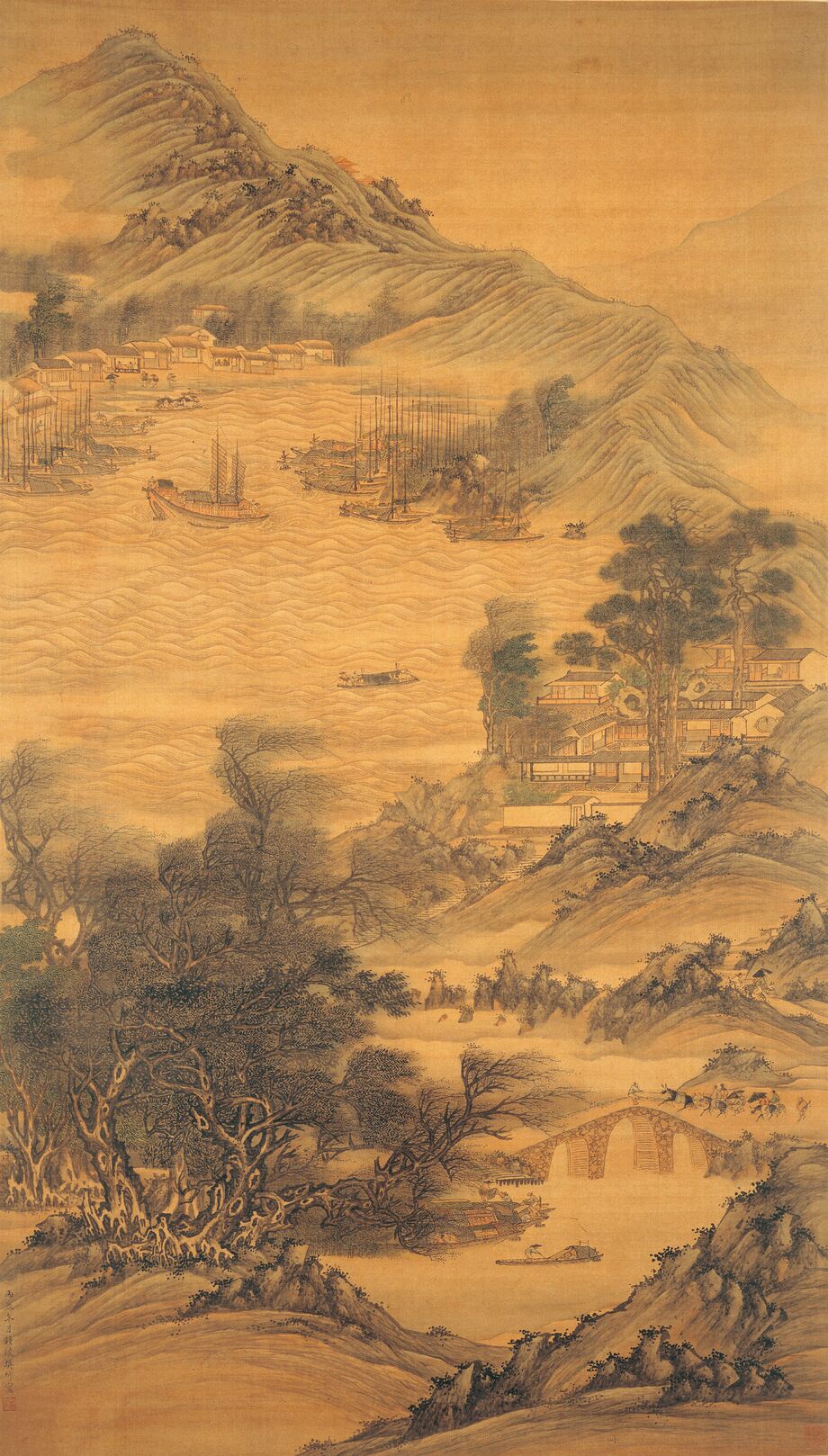 江干风雨图轴预览图