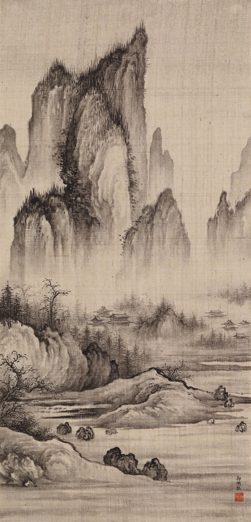 深山古寺图预览图