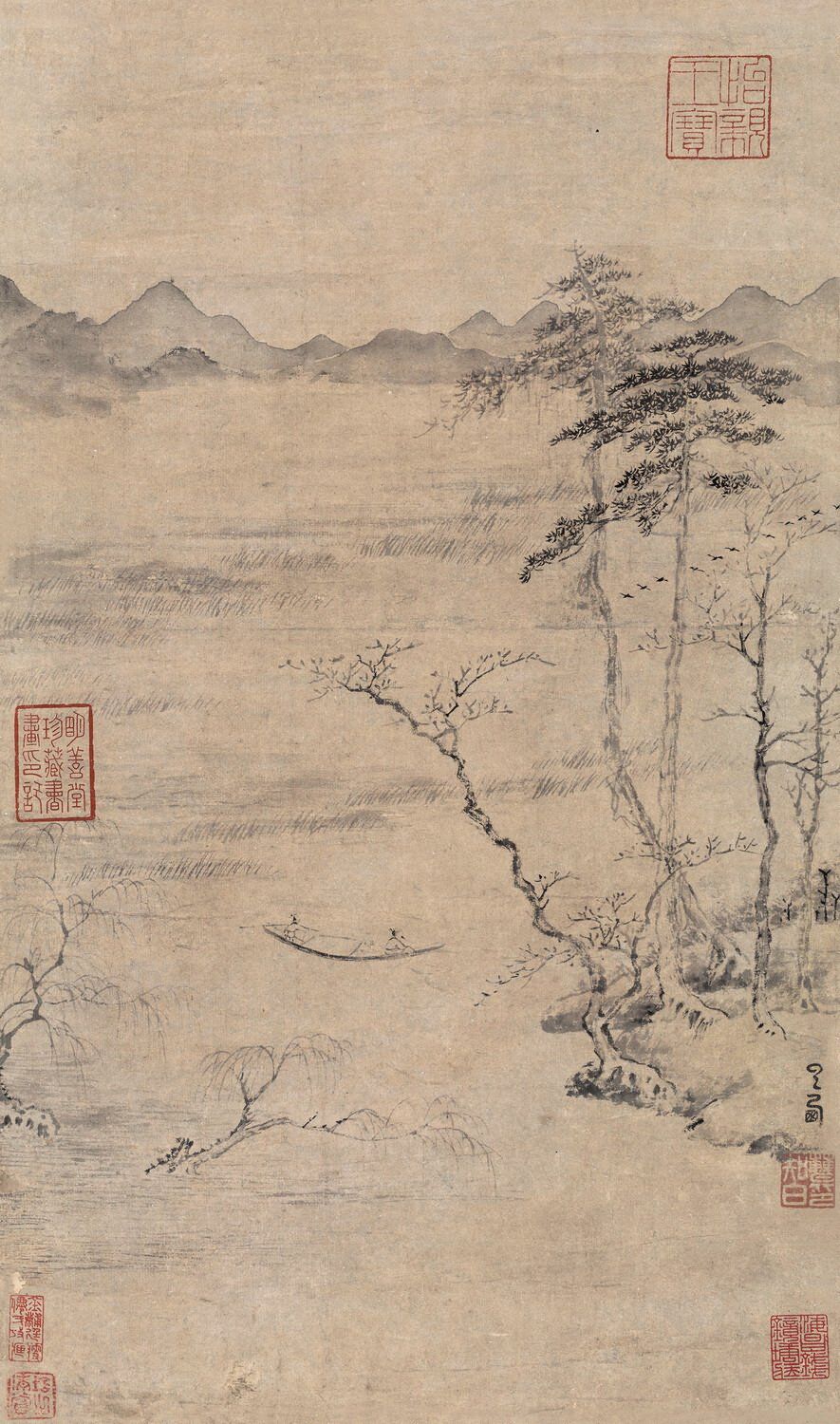 春湖泛舟图预览图