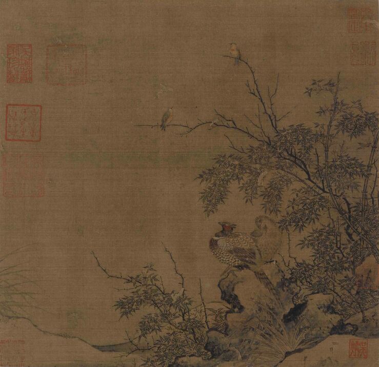 锦雉竹雀图预览图