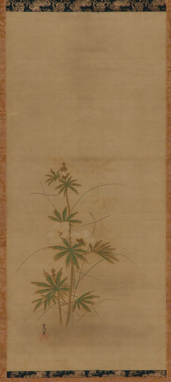 花草对幅之左缩略图