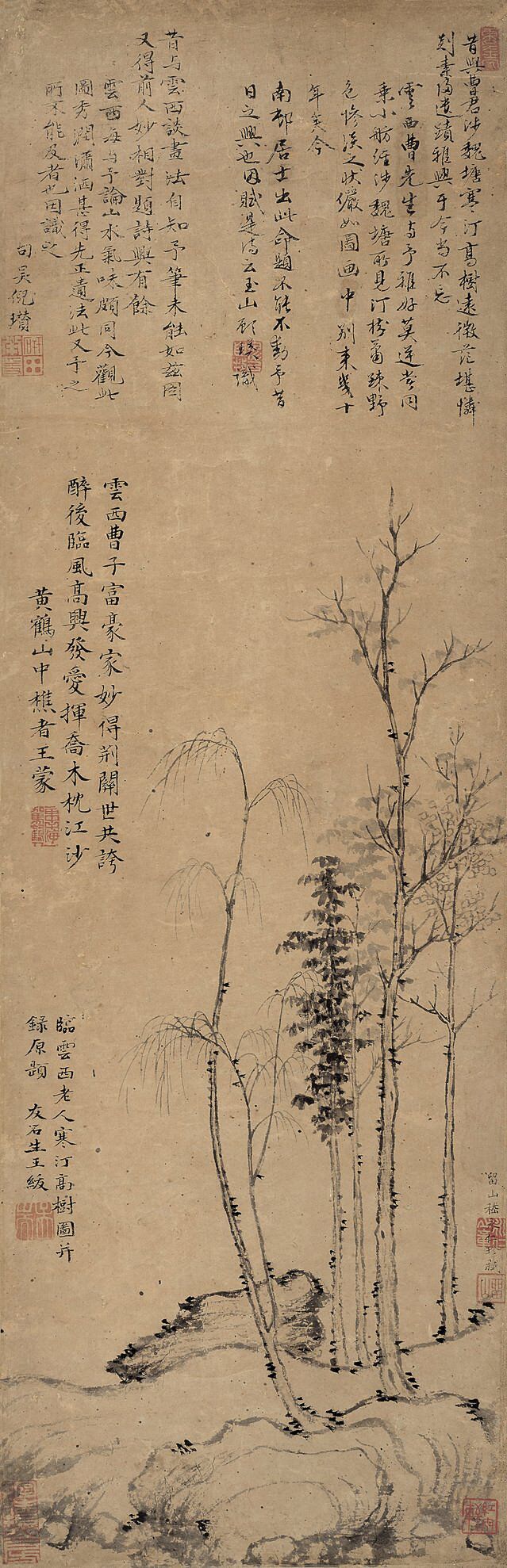 临曹知白寒汀高树图预览图