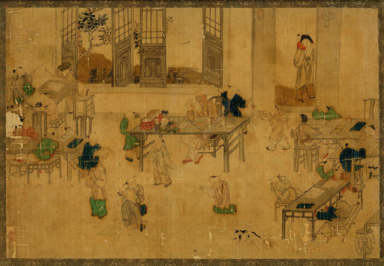 村童闹学图预览图