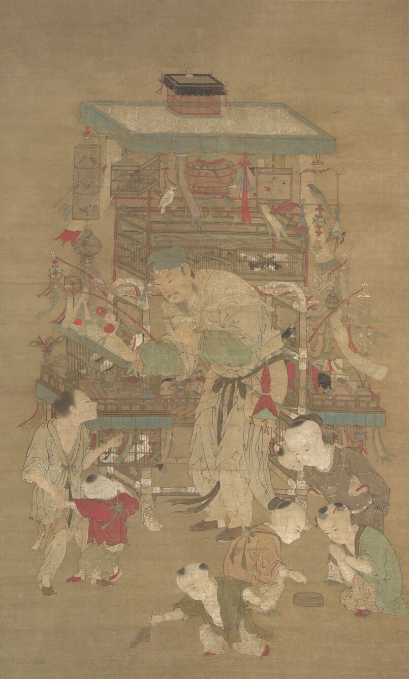 珍禽货郎图预览图