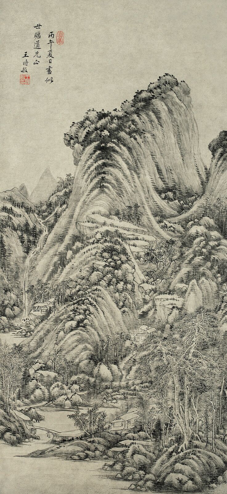 夏山飞瀑图预览图