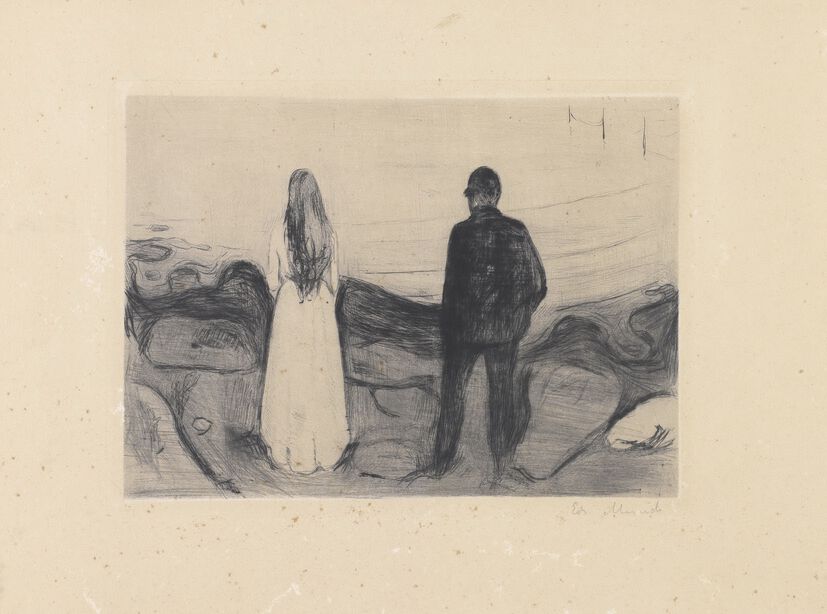 版画/Two Human Beings, The Lonely Ones (Woll 13), 1894预览图