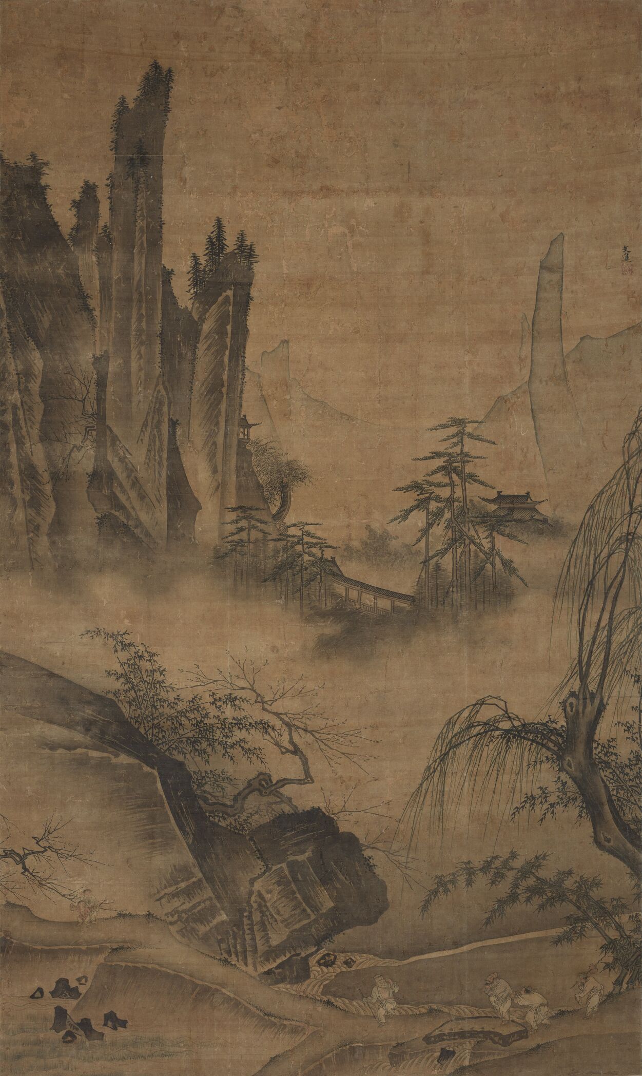 仿马远踏歌图预览图