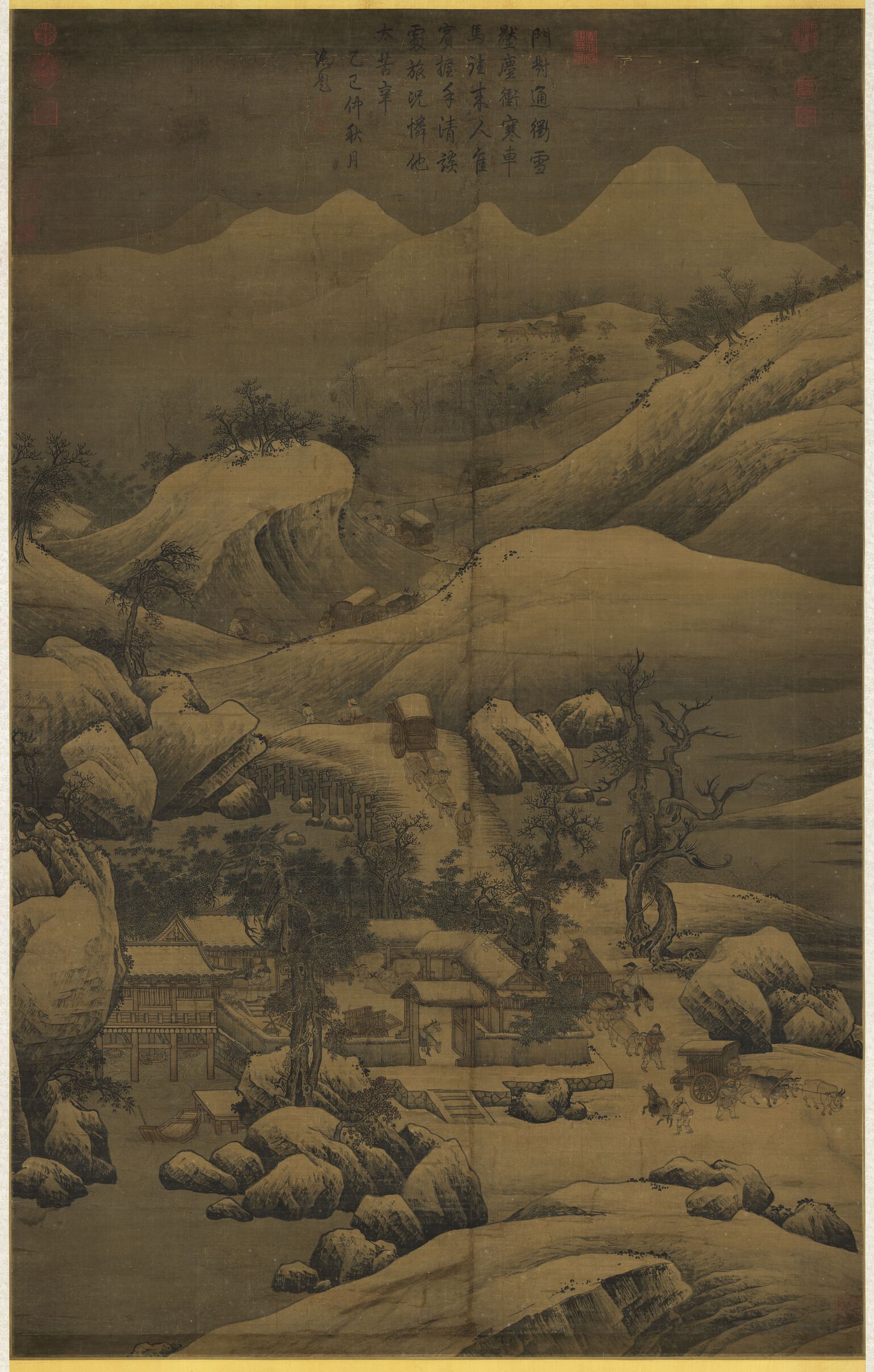 雪栈牛车图预览图