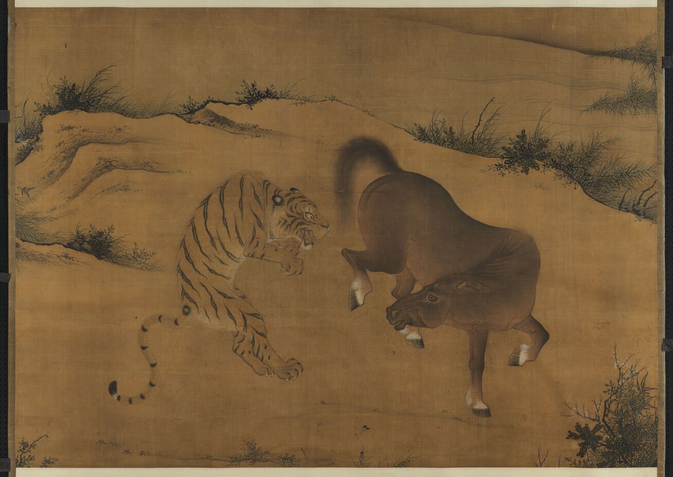 画虎马斗图预览图