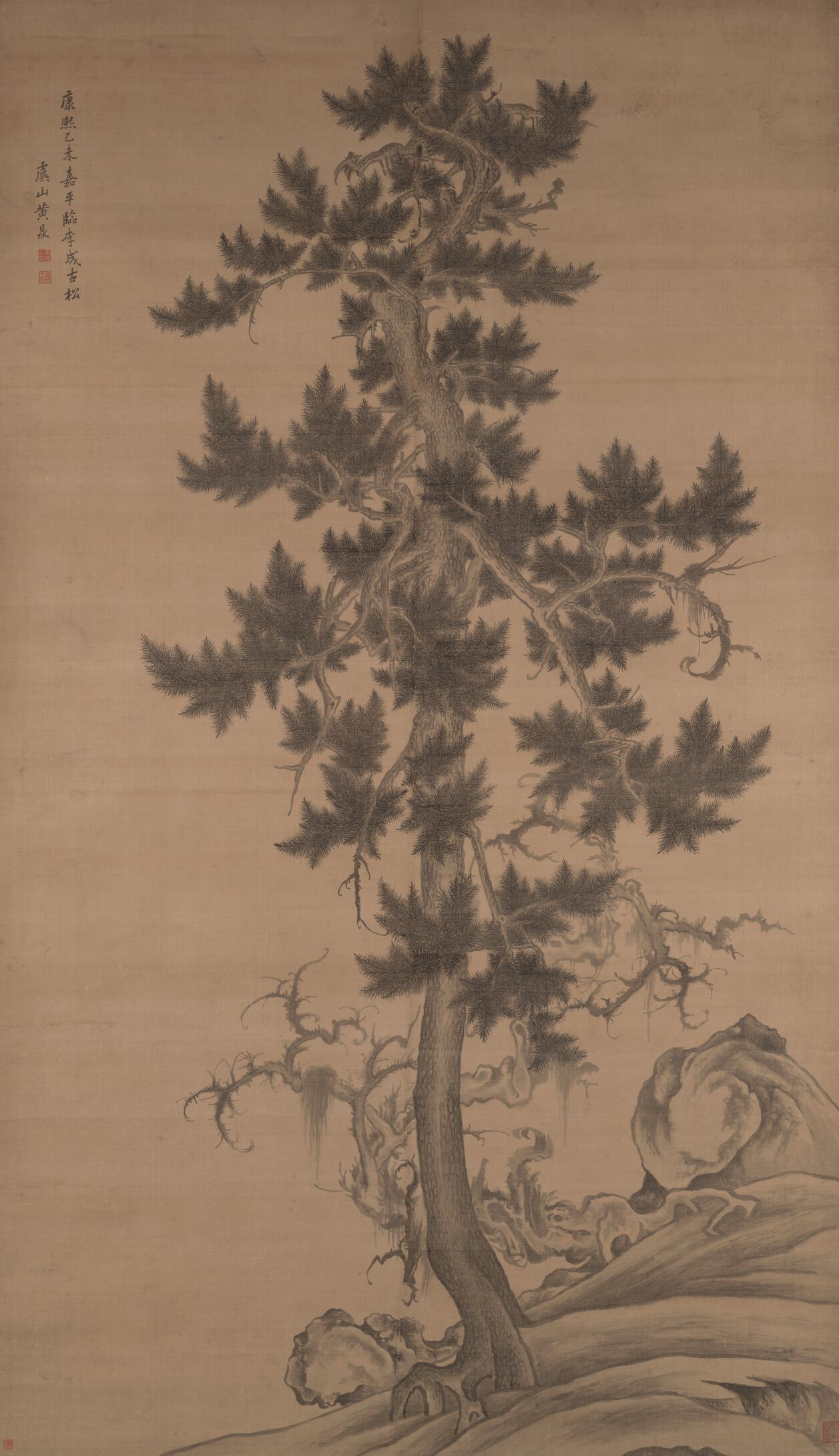仿李成古松图预览图