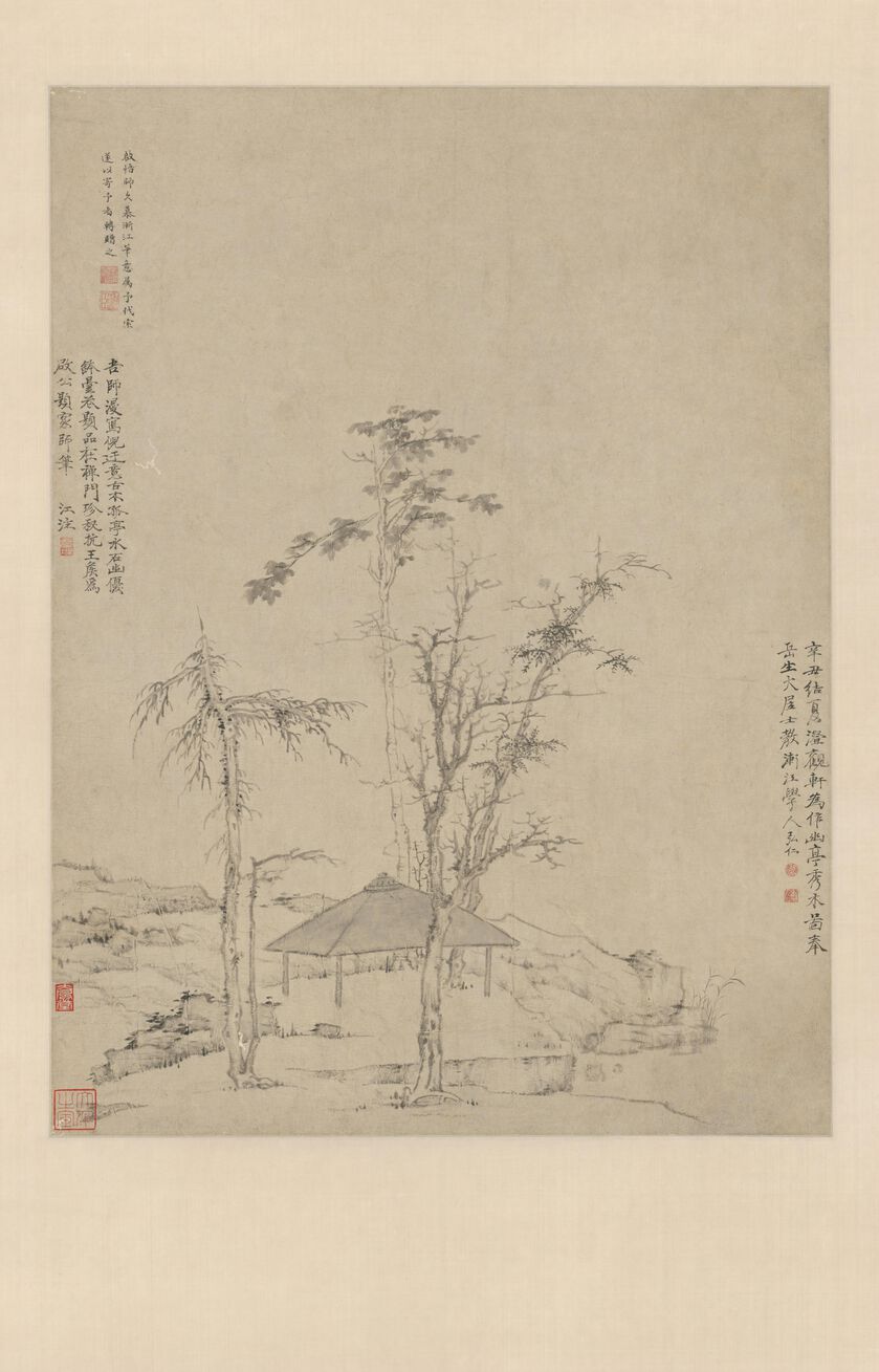 幽亭秀木图预览图