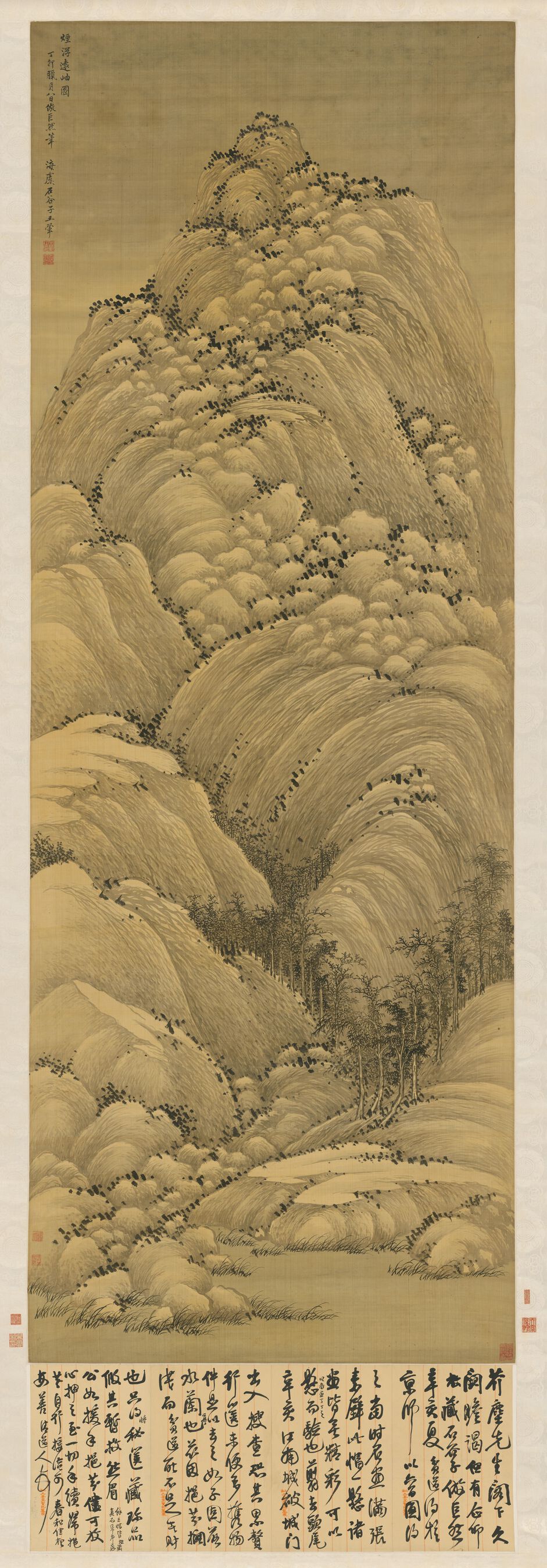 仿巨然烟浮远岫图预览图