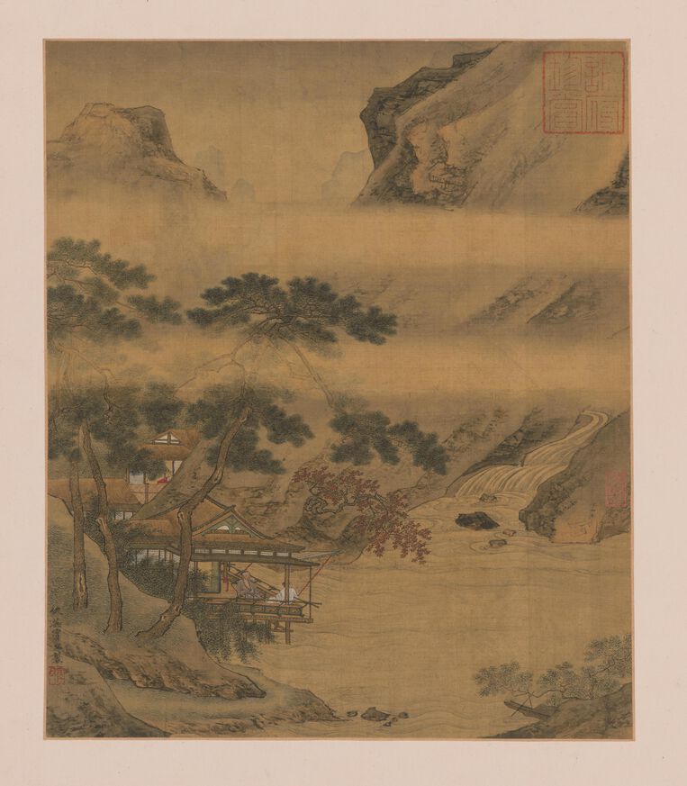 临溪水阁图预览图