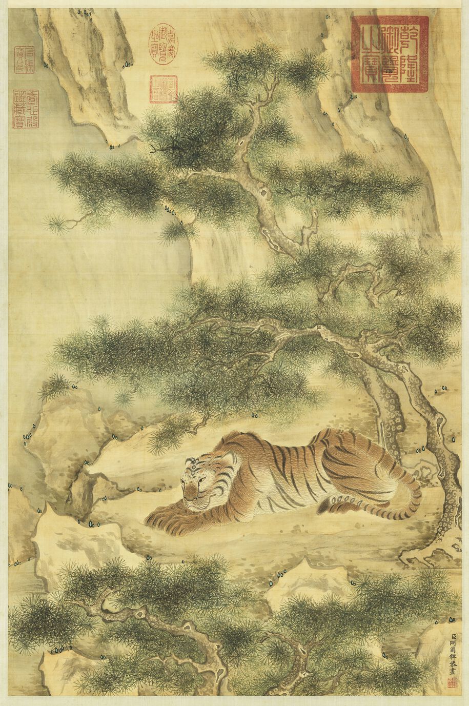 松间卧虎图缩略图