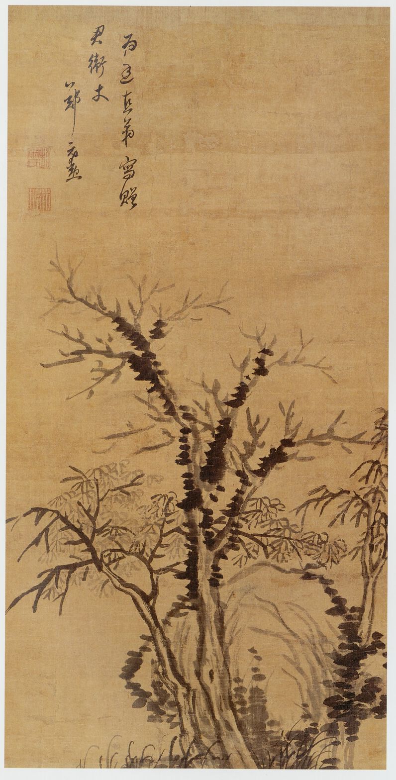 古木秀石图预览图