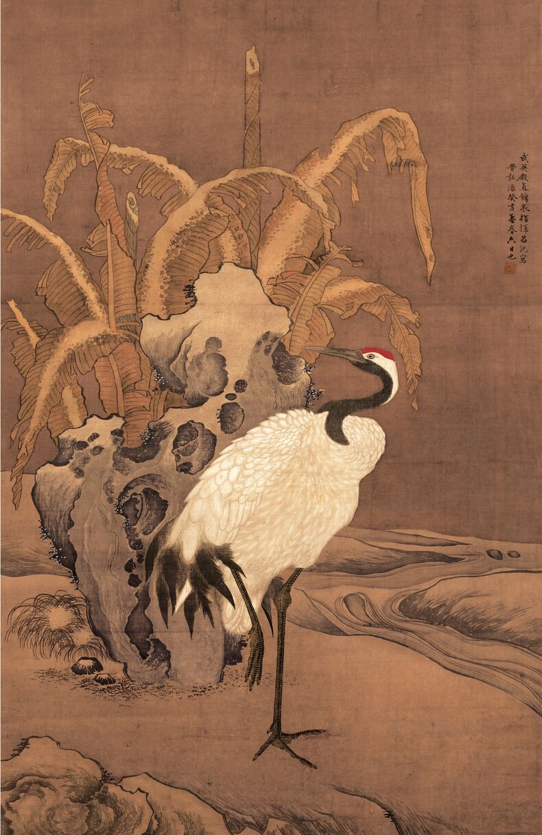 蕉岩鹤立图预览图