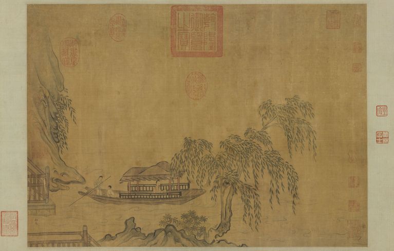 柳溪春舫图缩略图