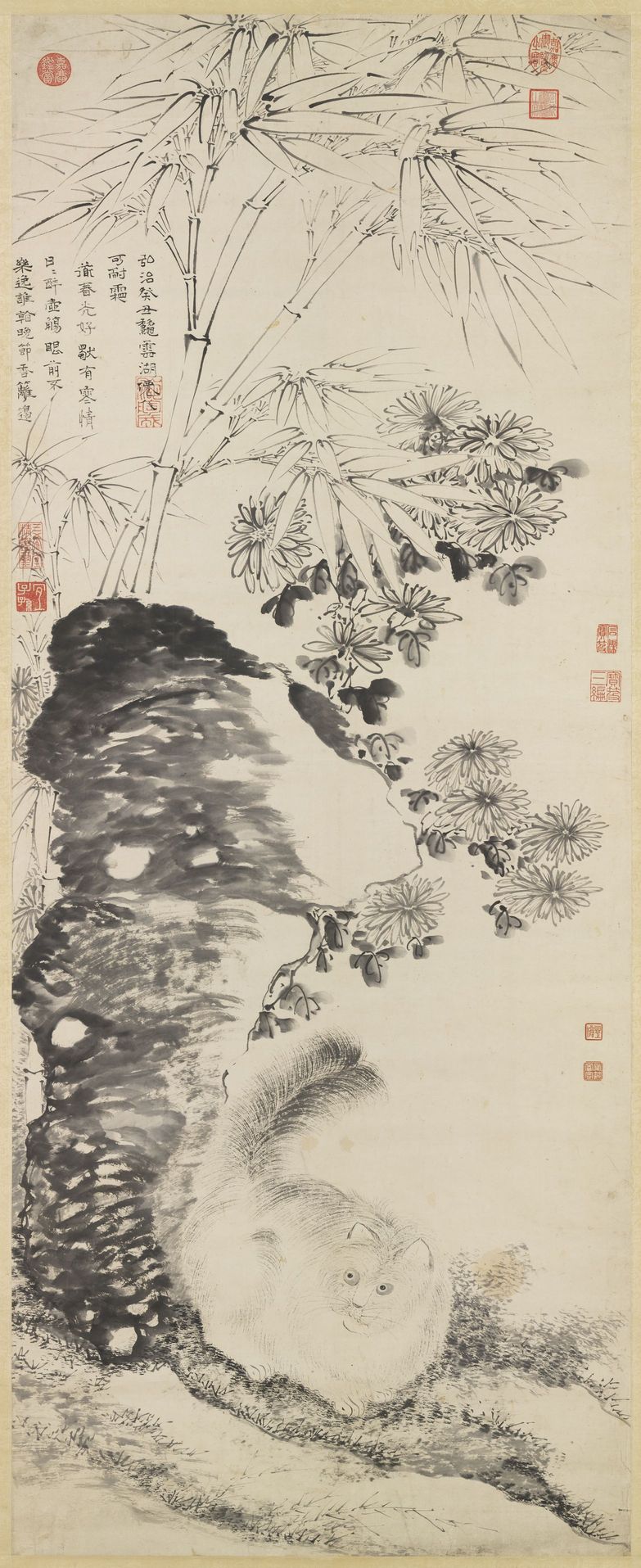 菊石戏猫图缩略图