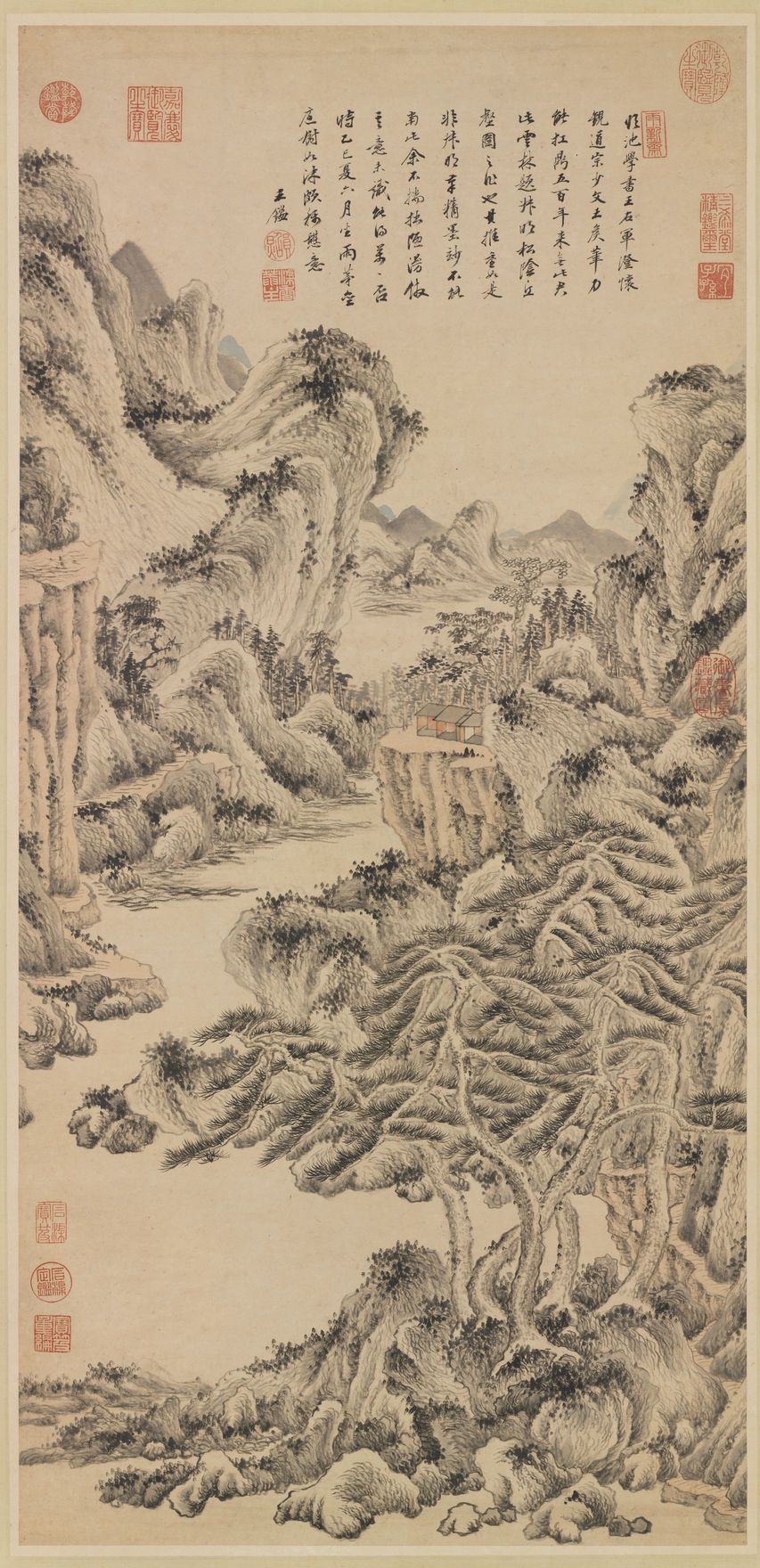 临王蒙松阴丘壑图预览图