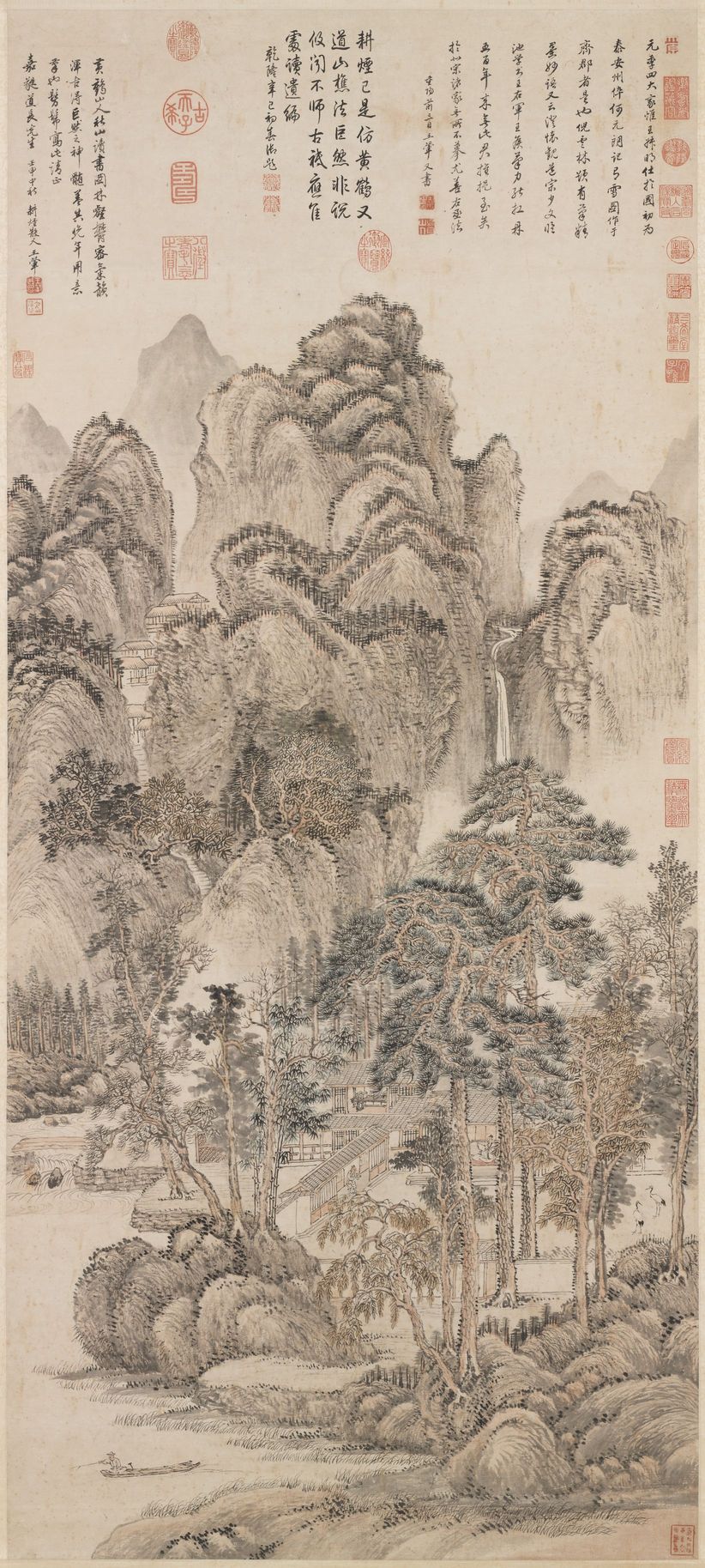 倣王蒙秋山读书图预览图