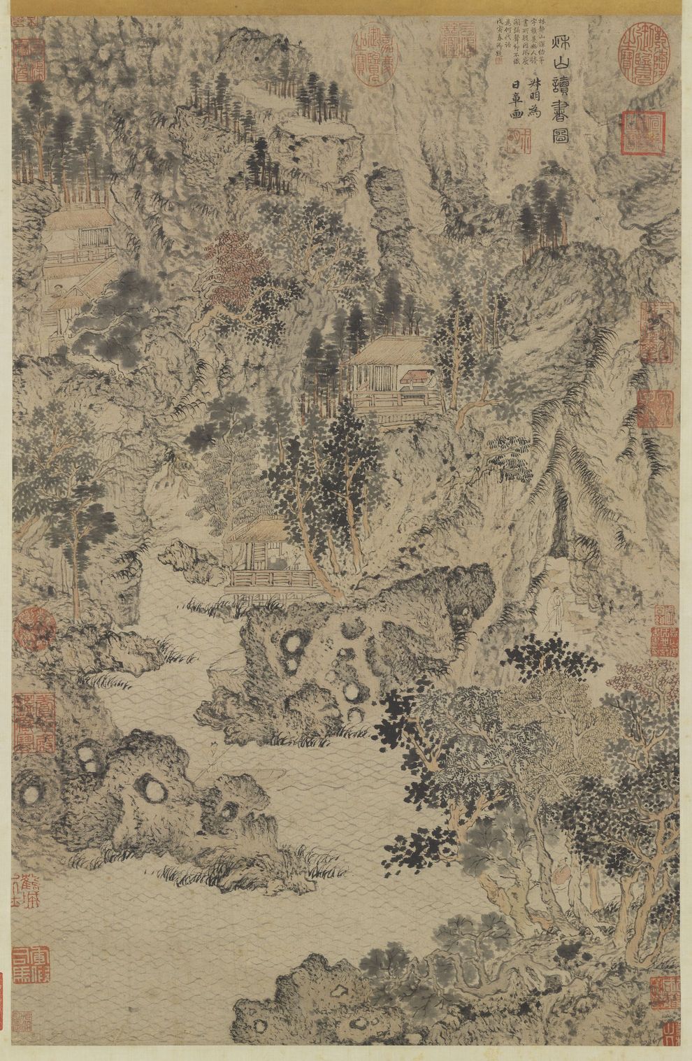 秋山读书图预览图