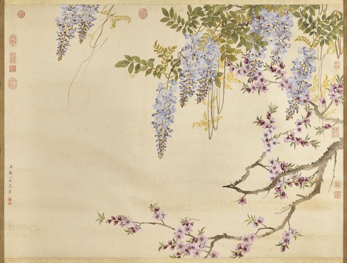 桃花紫藤图预览图