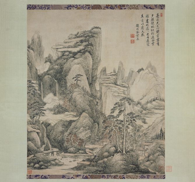 夕照疏林图轴缩略图