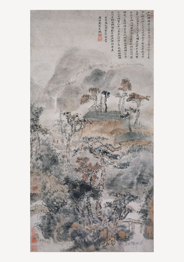 山楼秋色图轴预览图
