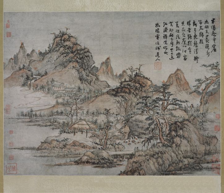 山寺秋峦图轴预览图