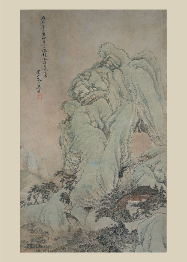 仿赵孟頫青绿山水轴预览图