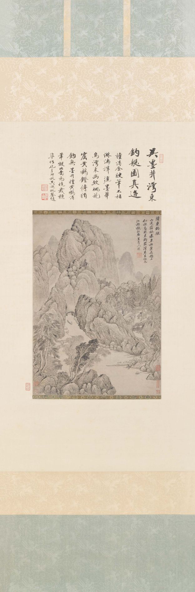 湾东钓艇图轴缩略图