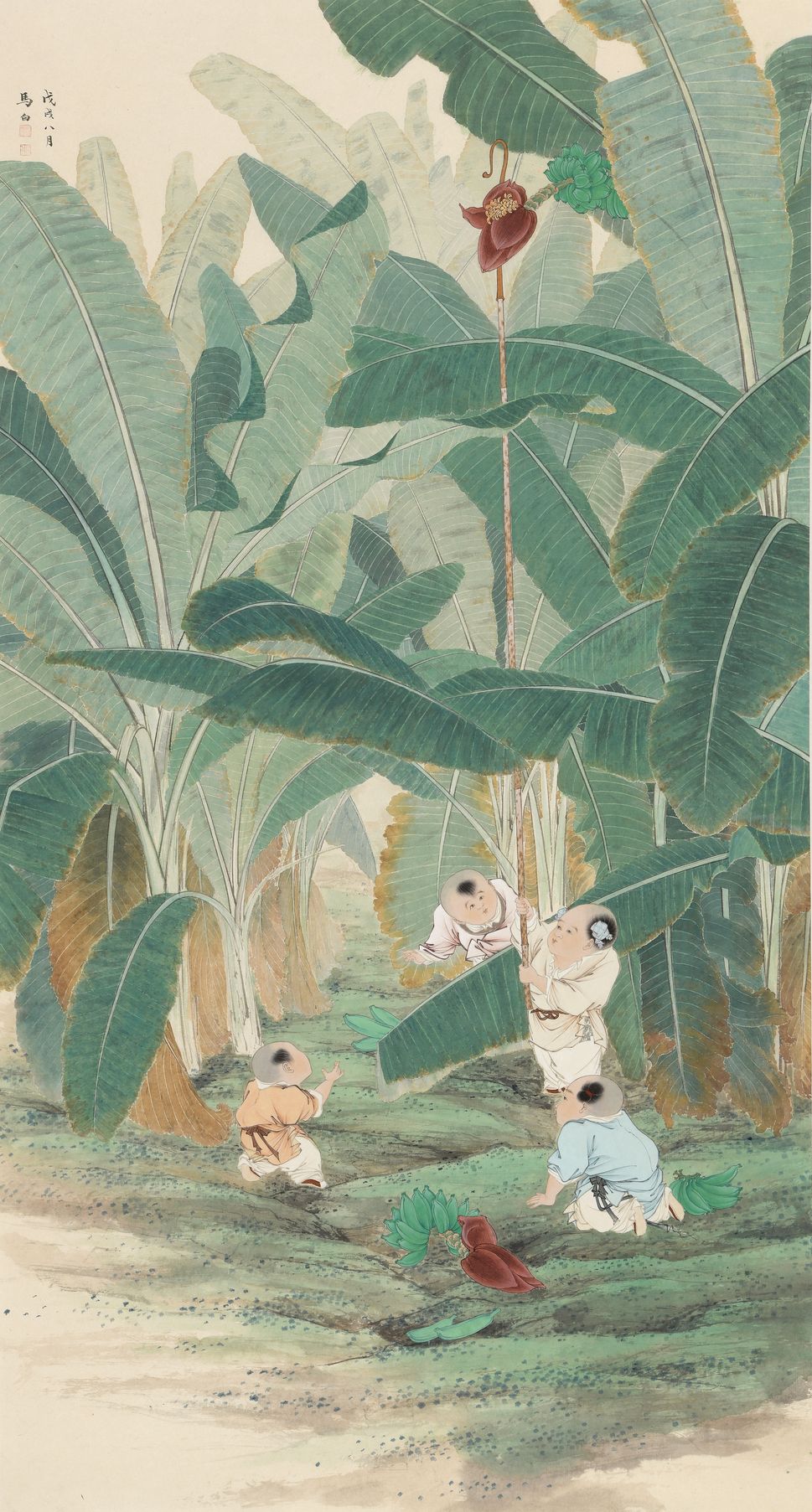 蕉荫婴戏图预览图