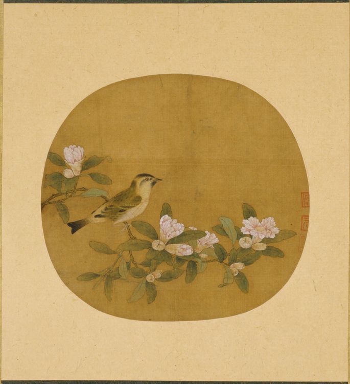 榴花小禽图预览图