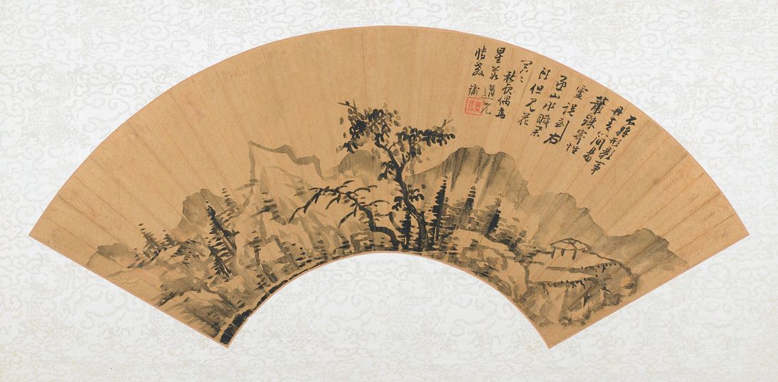 山水扇面预览图