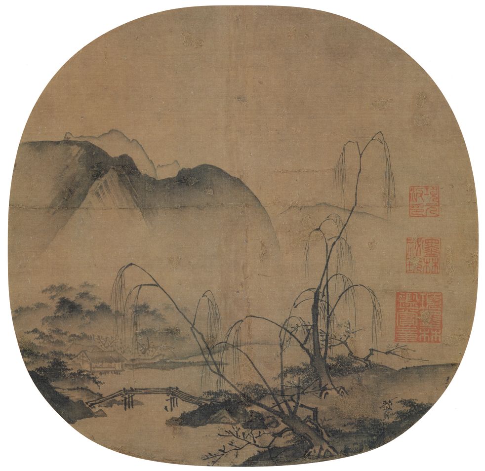 柳岸远山图预览图