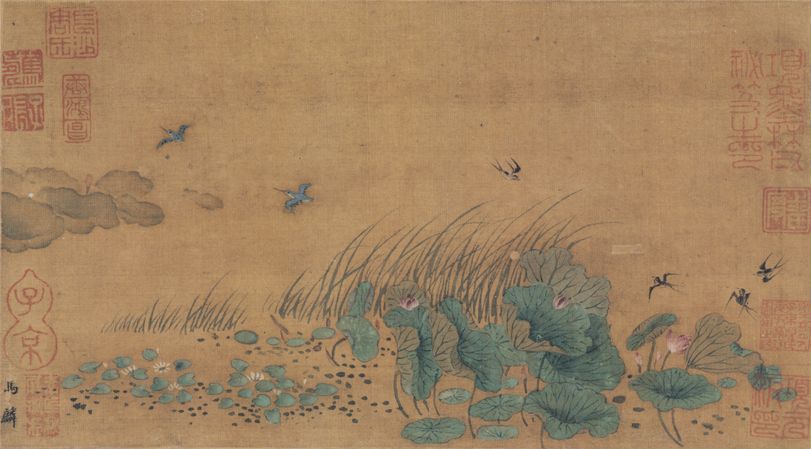 荷塘飞燕图预览图