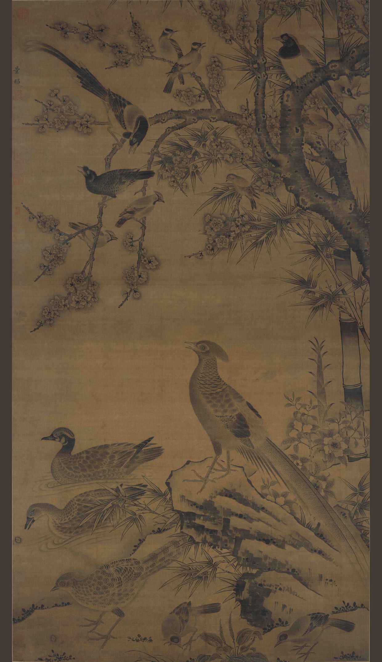 杏竹春禽图轴缩略图