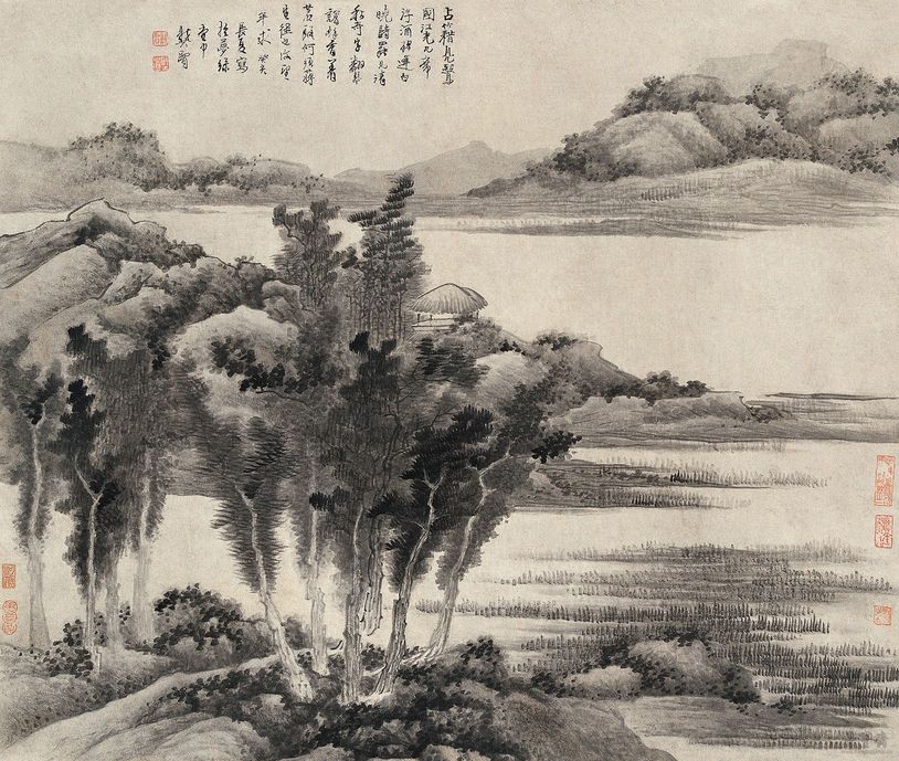 墨笔山水图预览图