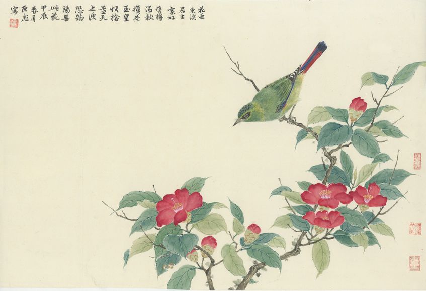 茶花鸣禽图缩略图