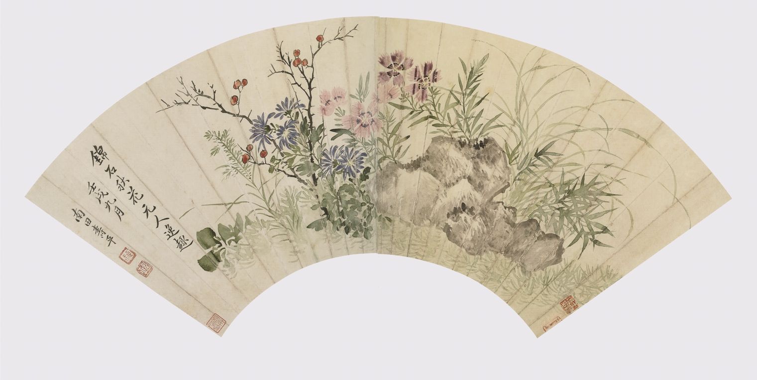 锦石秋花图预览图