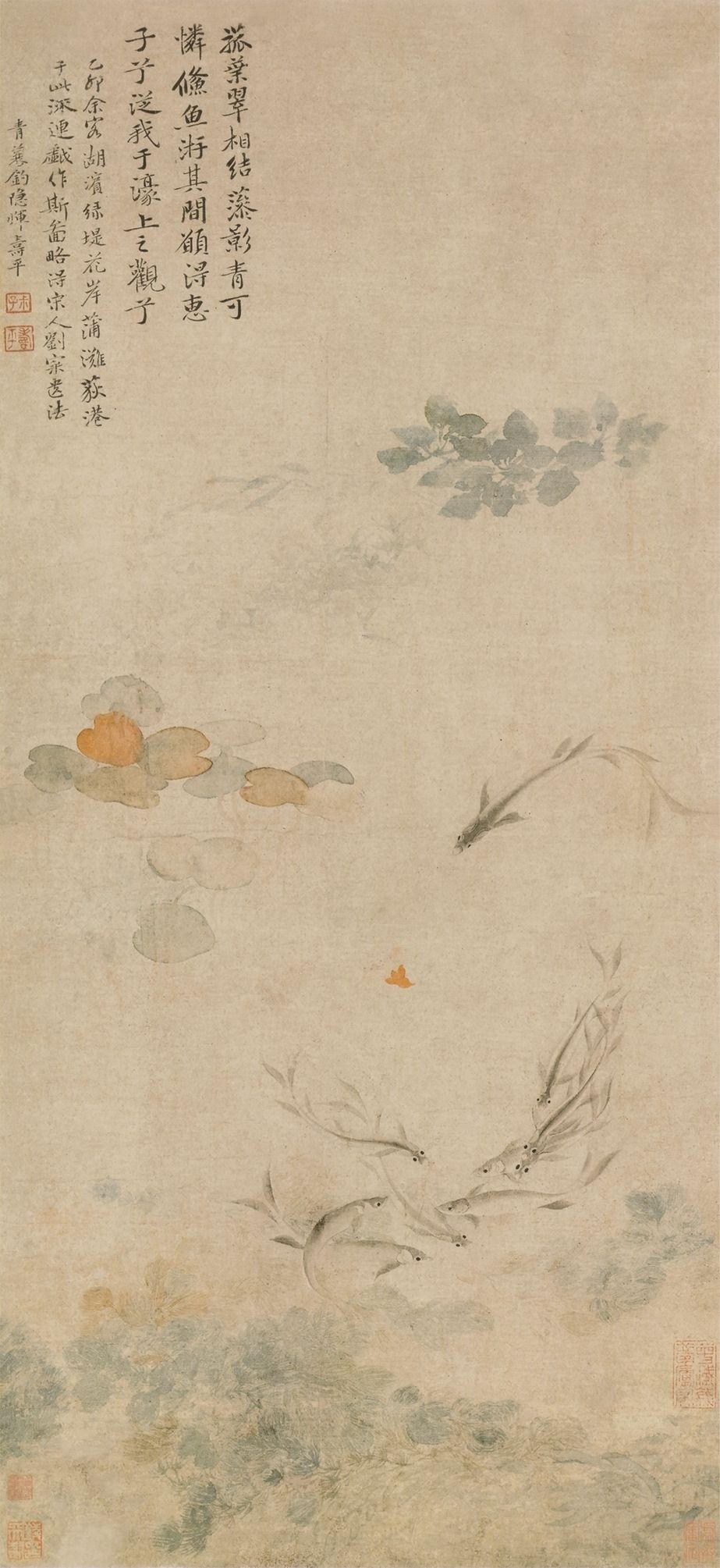 落花游鱼图预览图
