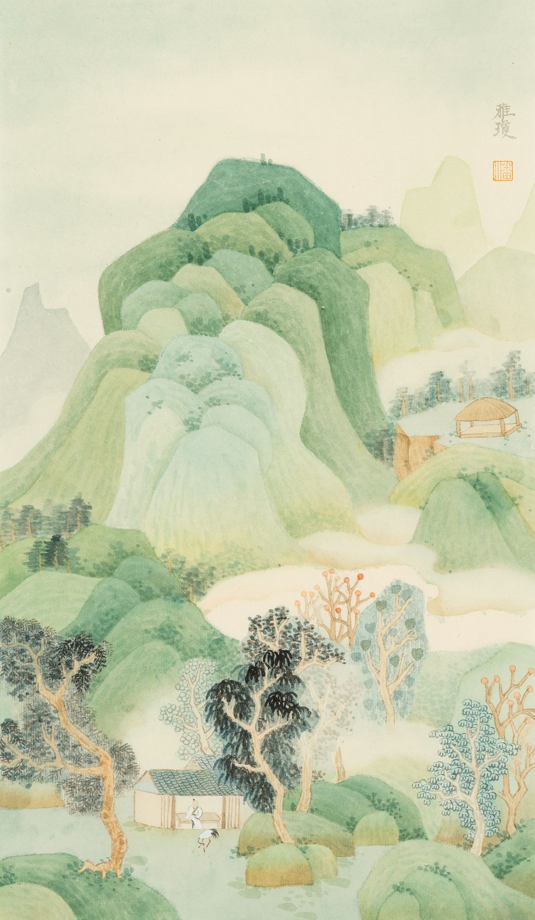 春山调鹤图预览图