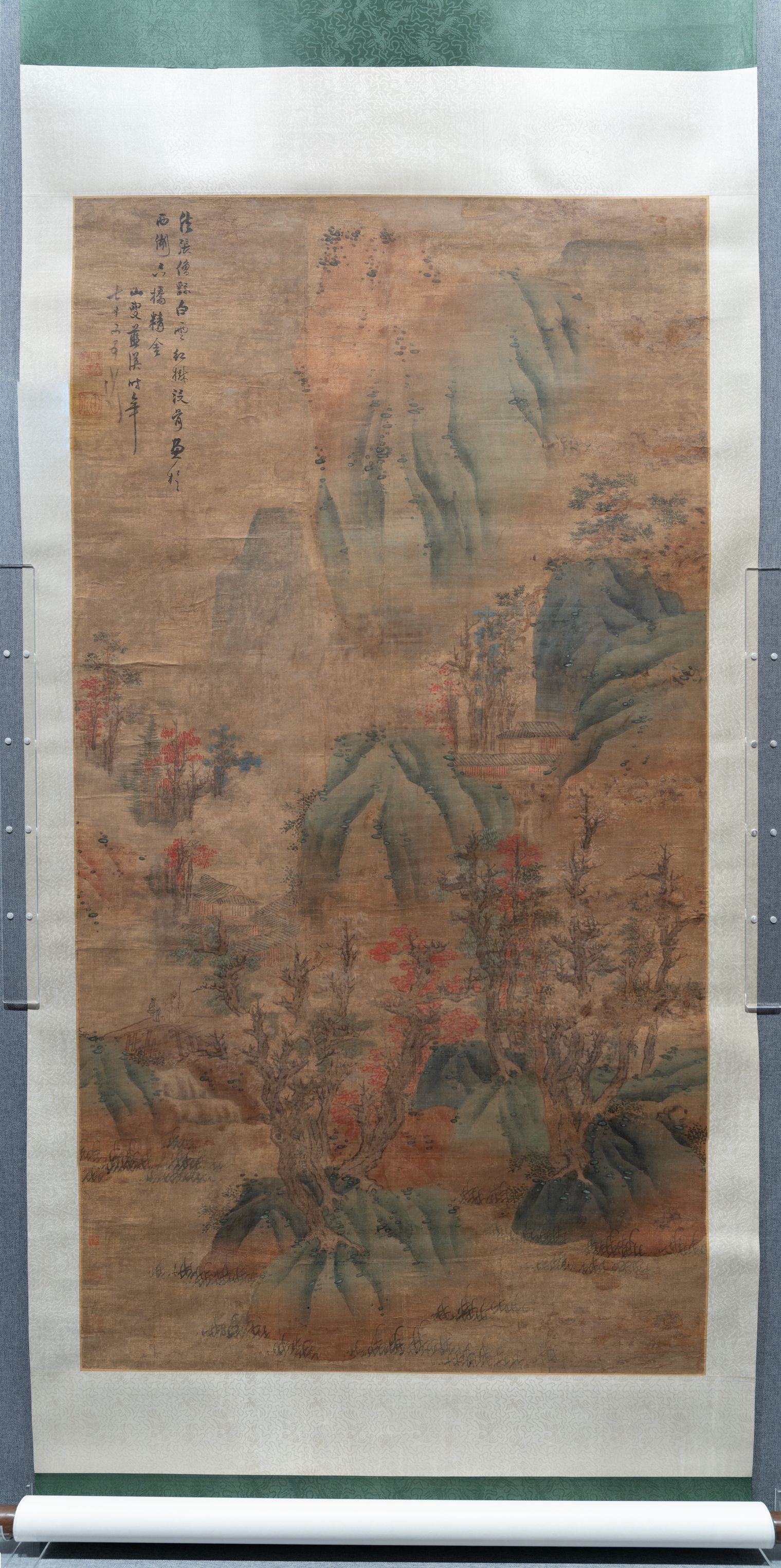白云红树图轴预览图