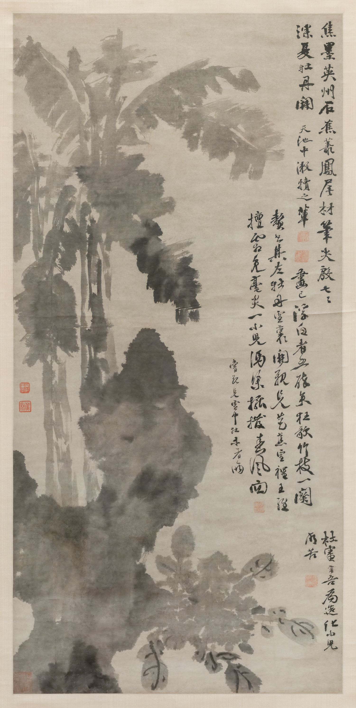 蕉石牡丹图预览图