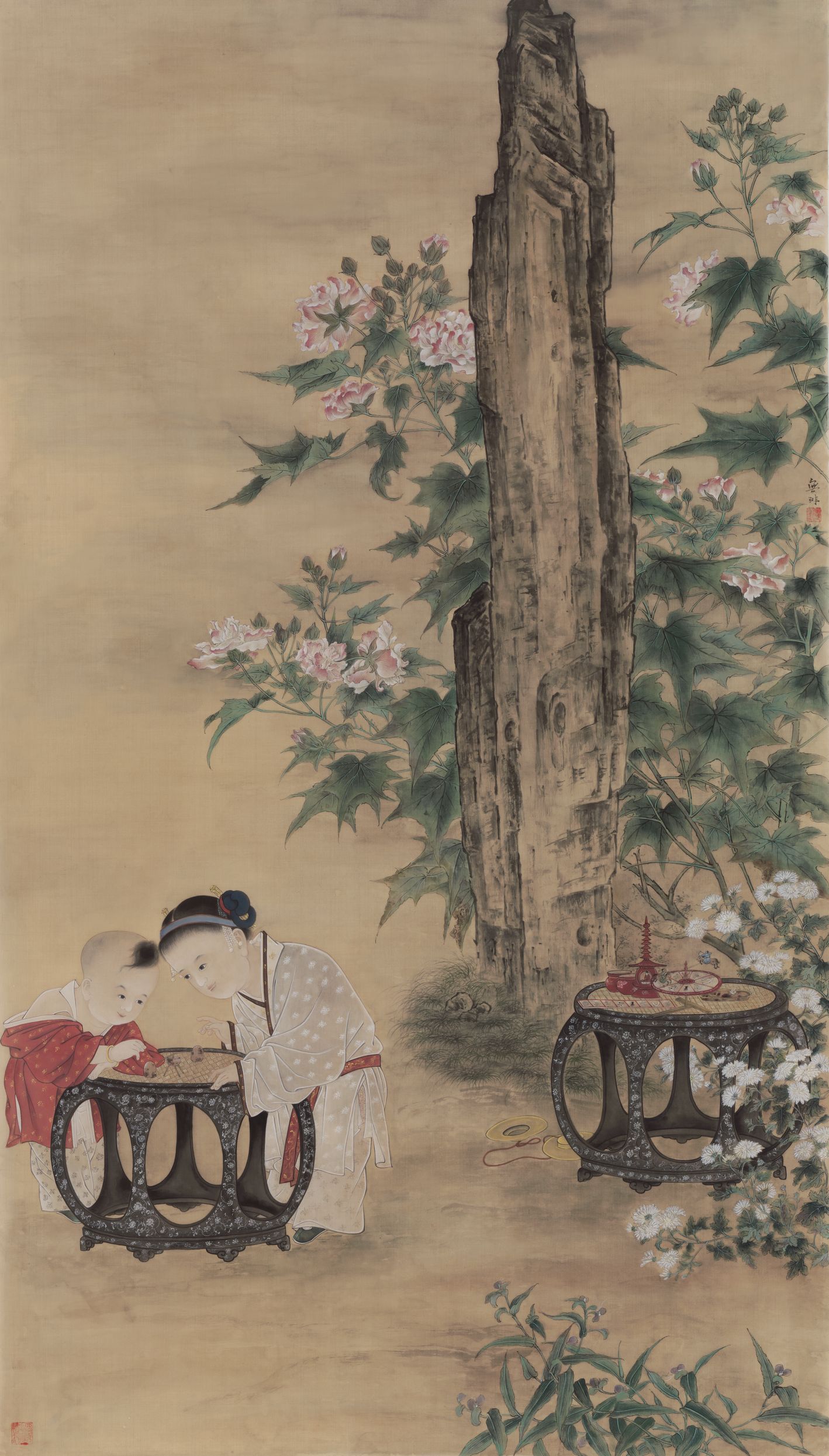 秋庭婴戏图预览图