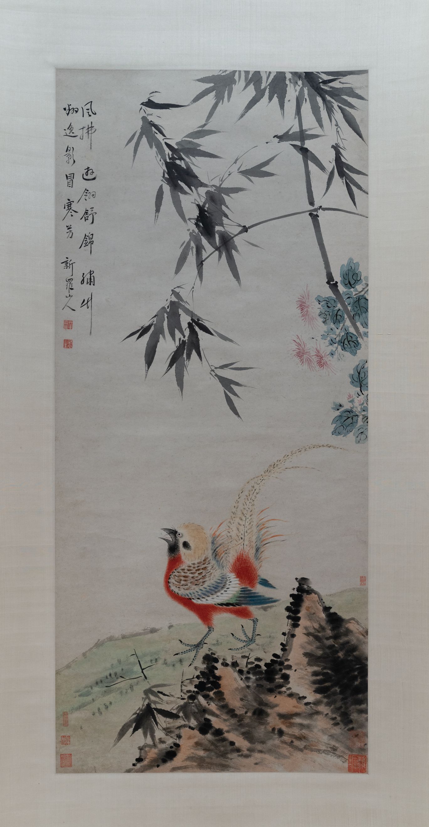 锦鸡竹菊图预览图