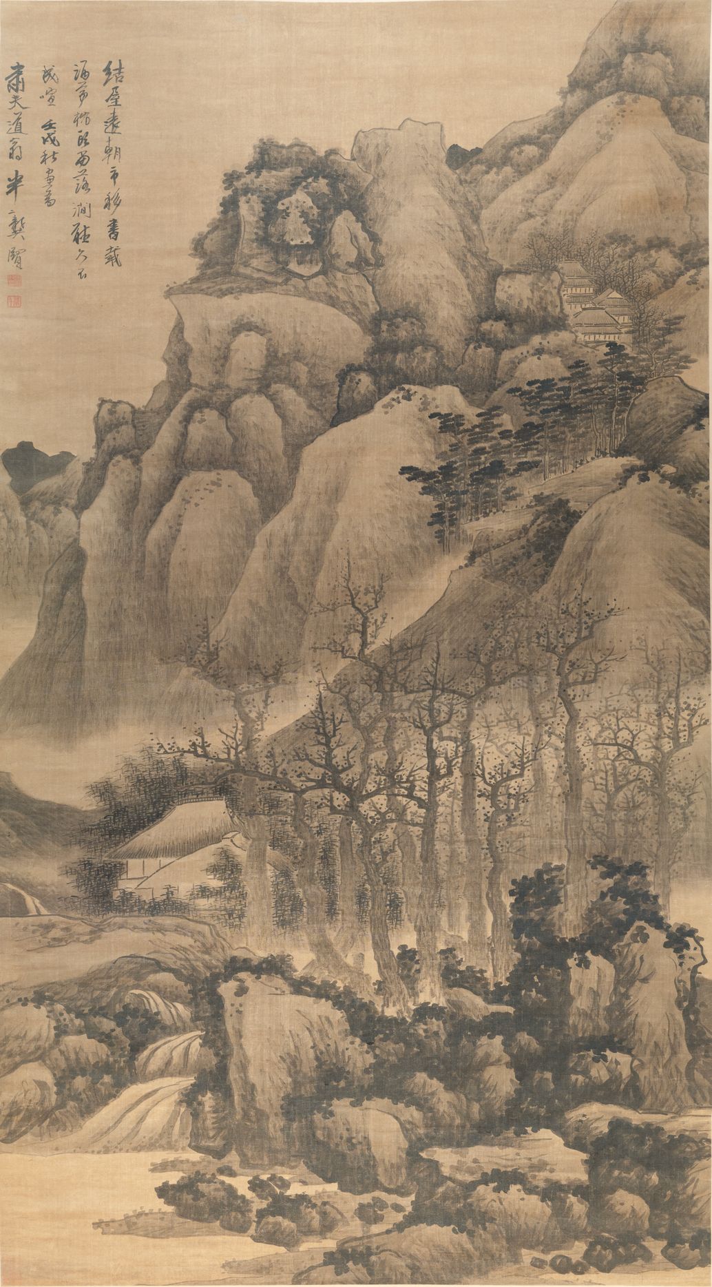 涧屋听泉图预览图