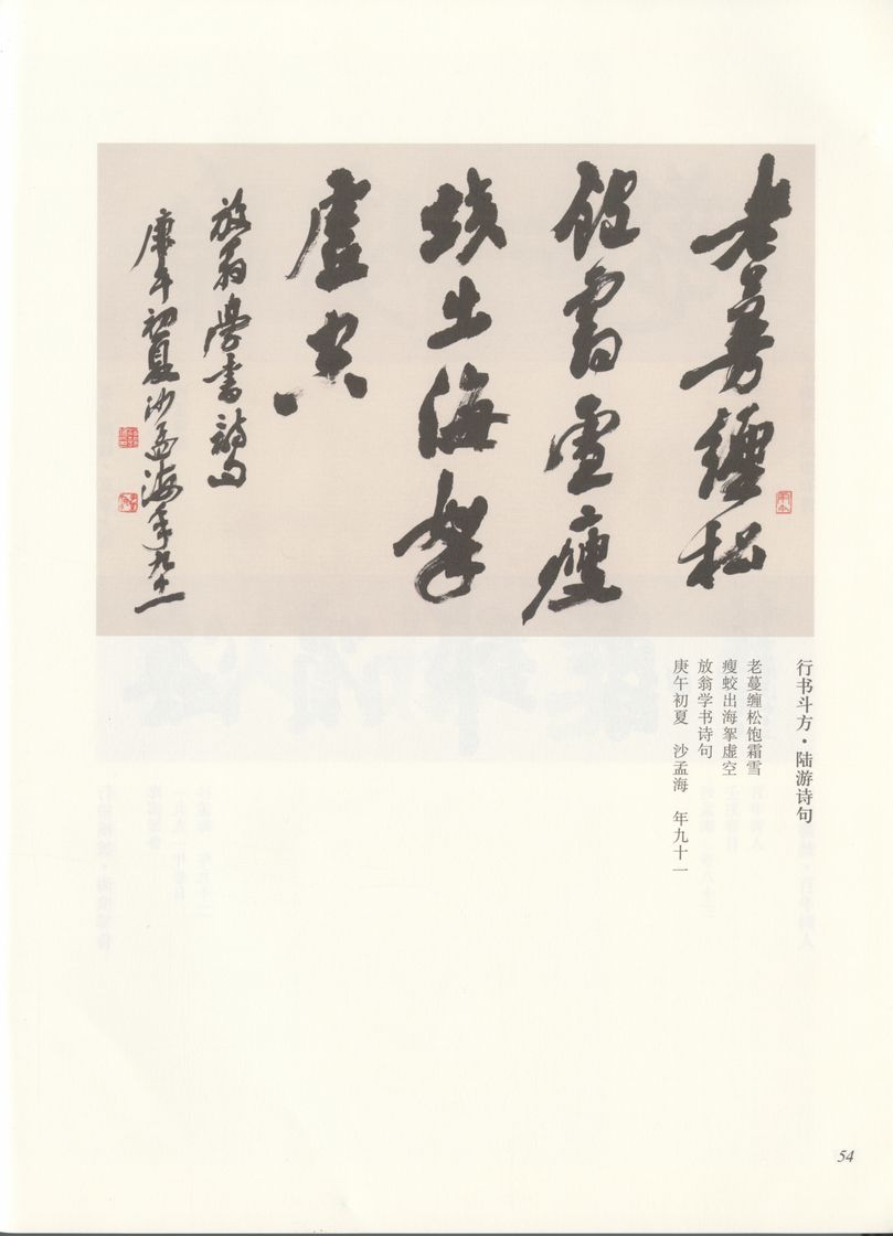 行书陆游诗句缩略图