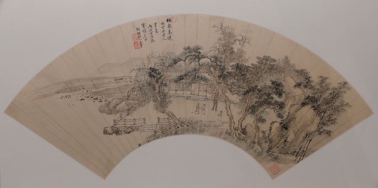 仿曹知白林泉高逸图扇预览图