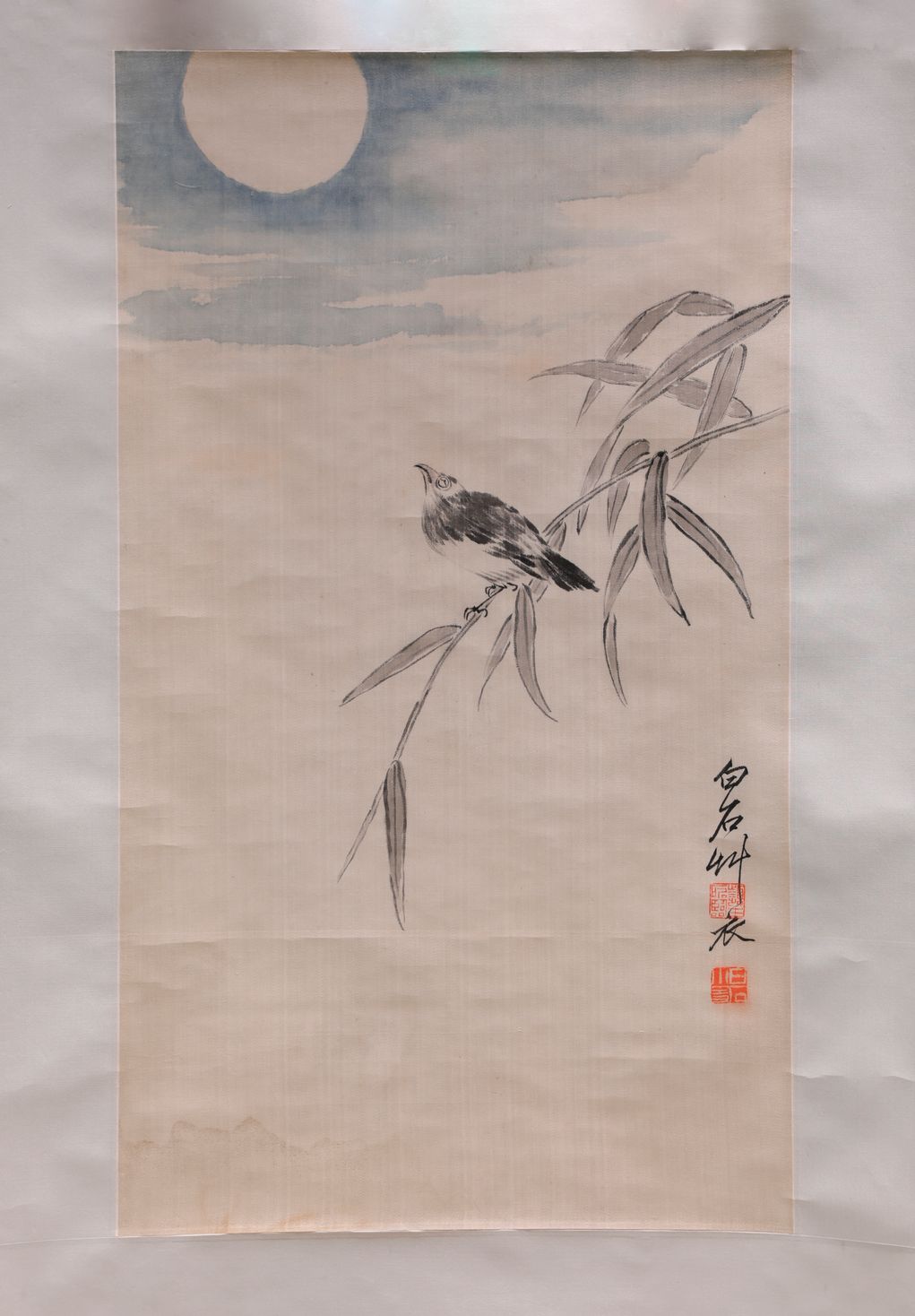 月下幽禽图预览图